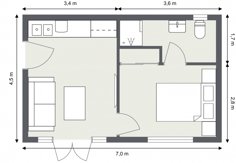 Bluebell Granny Annexe Floor Plan